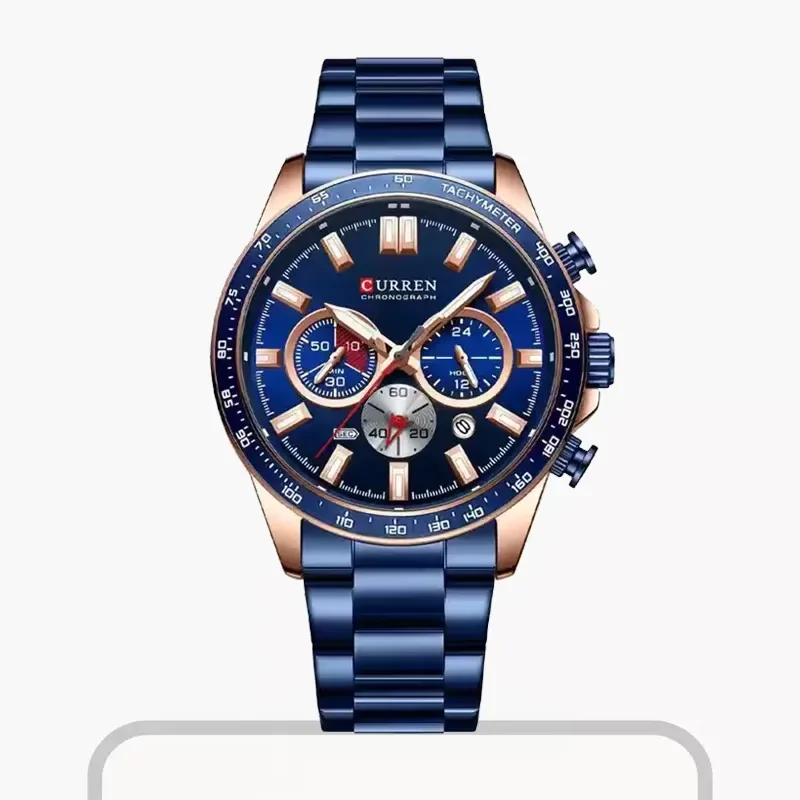 Curren Luxury Sport Blue Dial Men's Watch- 8418